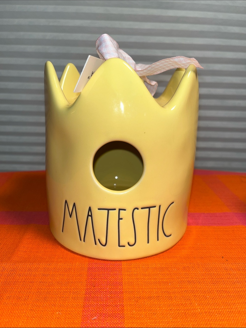 Rae Dunn by Magenta Yellow Ceramic Crown Bird House